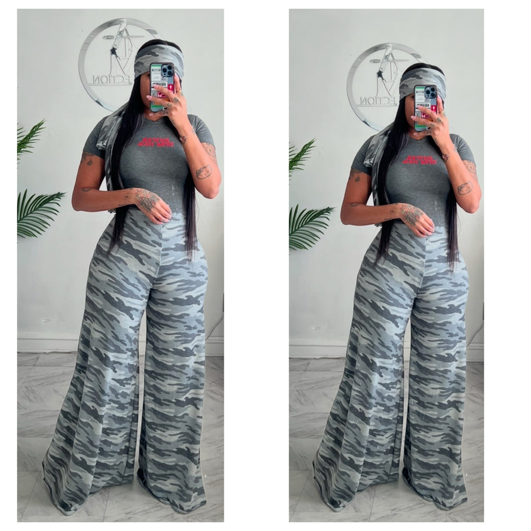 Grey camo Alli pants and head band (38)