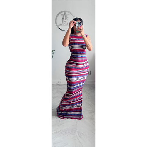 Red/nude/navy stripe maxi dress (35)